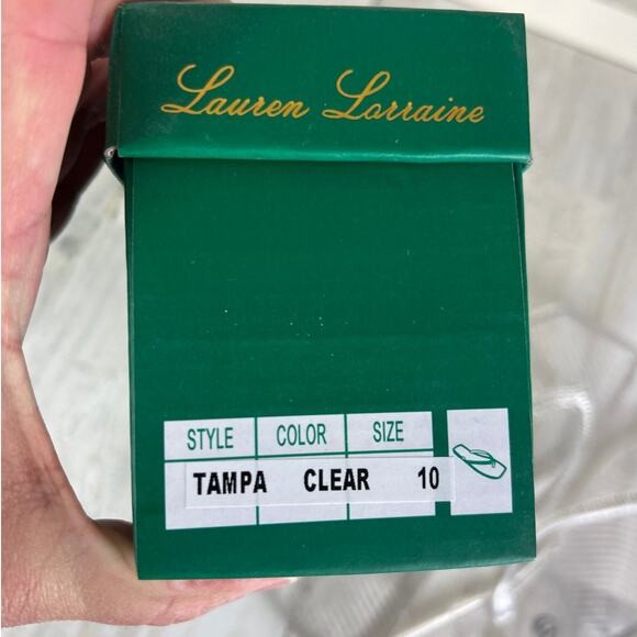 Lauren Lorraine Womens 10 Clear Jelly Rhinestone Slip-On Sandals NEW - Picture 7 of 7